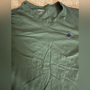 Green Unisex Express V Neck T-Shirt